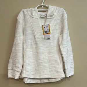Roxy Girls Hoodie White Size 7 color White Sand With Front Pockets